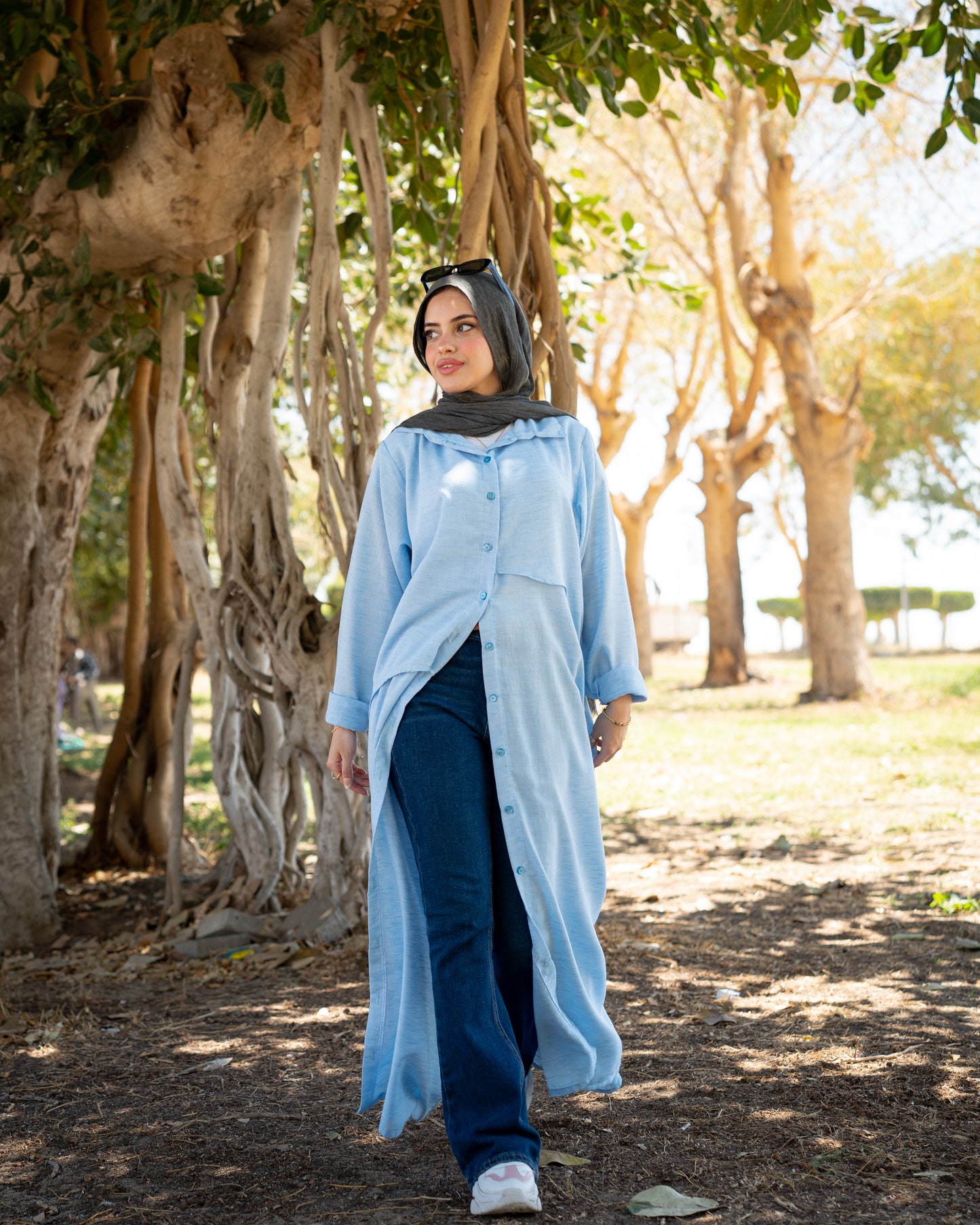 LONGLINE LINEN SHIRT
