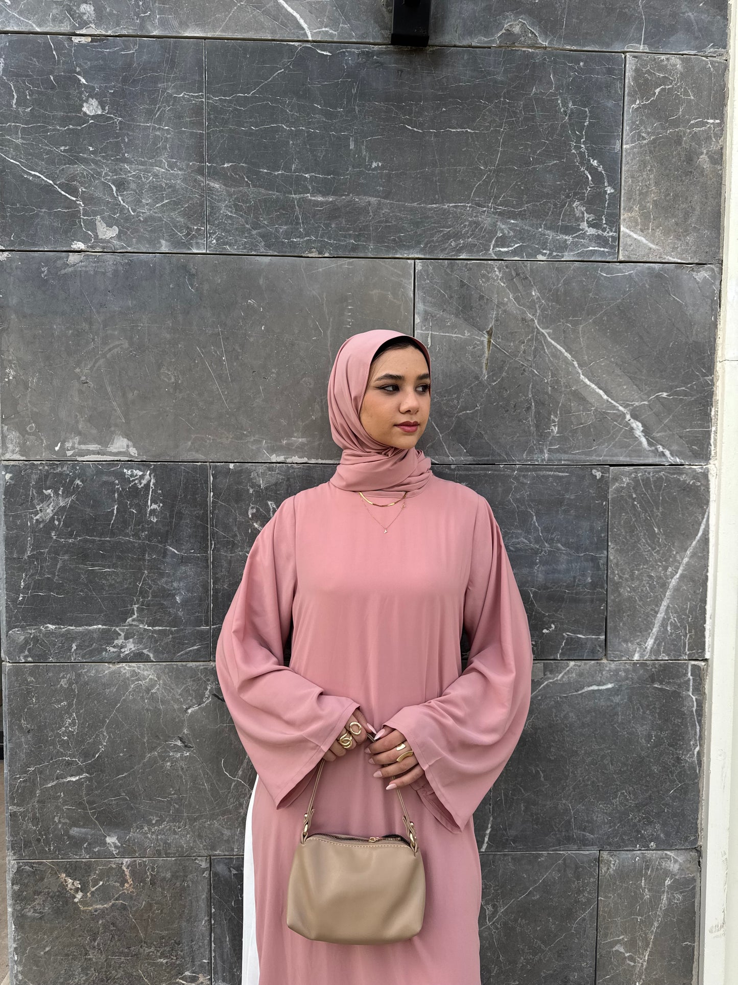 Elegant pink  Abaya