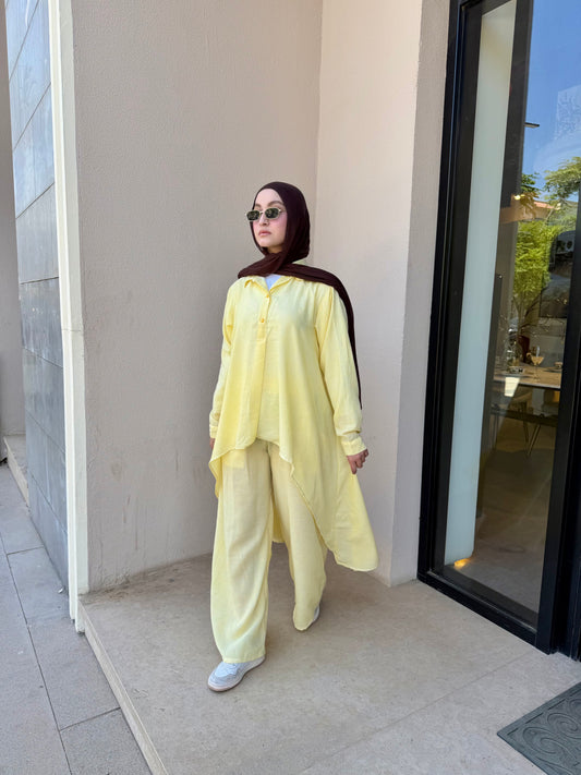 Naseem Linen Set _ yellow